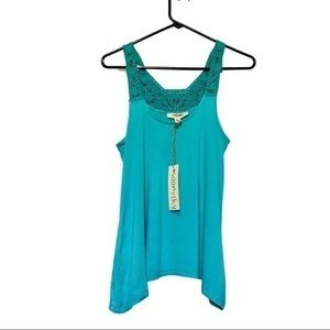 Moon & Sky Turquoise Crochet Tank Top